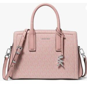 MICHAEL KORS Laila logo coated canvas small satchel crossbody bag - Rose /Pink